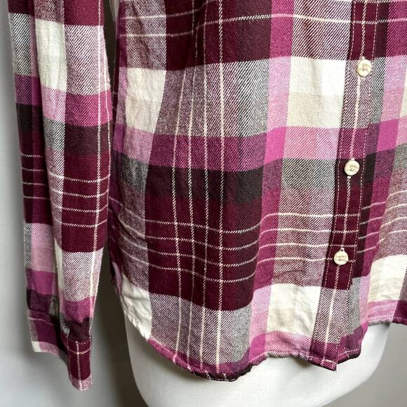 GH Bass Size S Button Up Shirt Flannel Plaid Top Fall Gorp Cabincore Outdoors - Picture 5 of 13